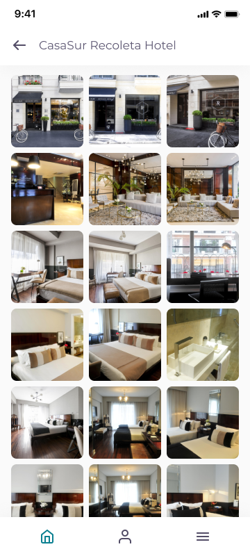 TravelKey high fidelity design: accommodation gallery